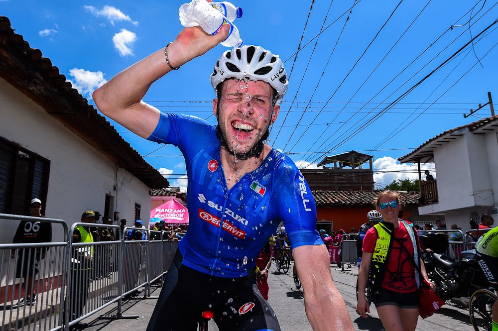 Michele Scartezzini (Italy) cools off after stage 3 at Colombia Oro y Paz
