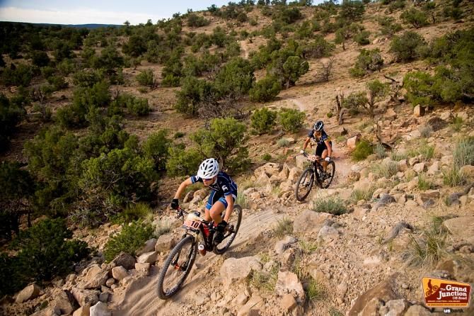 Chloe Woodruff leads the women's race