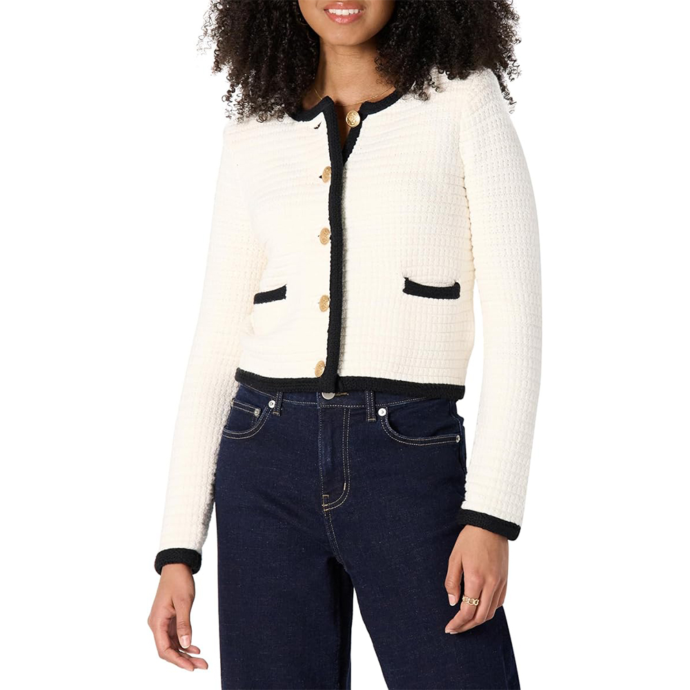 Woman wearing cardigan