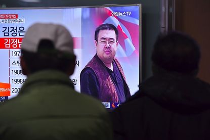 A news report about the death of Kim Jong-nam.