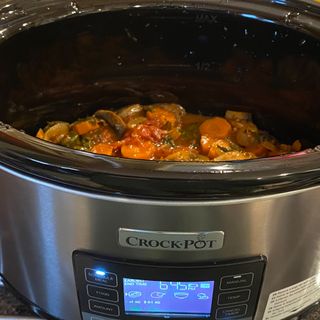 Image of Christmas casserole in slow cooker