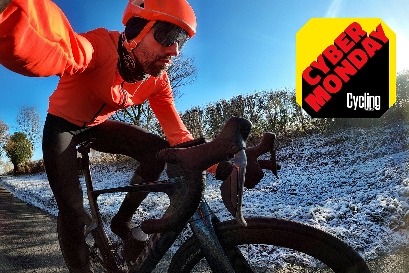 Assos Mille GT Ultraz Winter Jacket Evo worn by Aaron Borrill with snow in the background