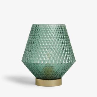 green glass table lamp with gold base