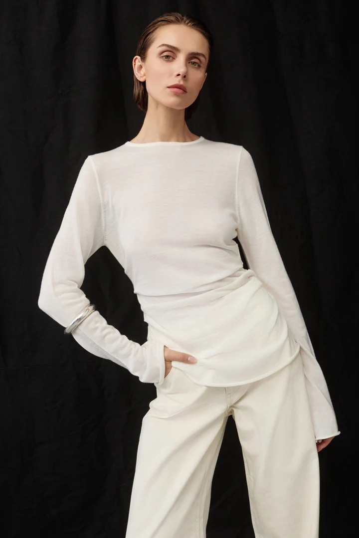 Nico Off White Merino Knit Top 