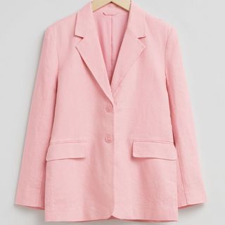 Relaxed Single-Breasted Linen Blazer