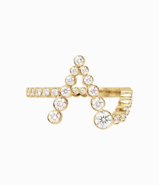Jewellery letter A, set with diamonds