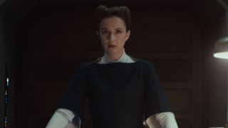 Kleya Marki (Elizabeth Dulau) stares intensely on Andor