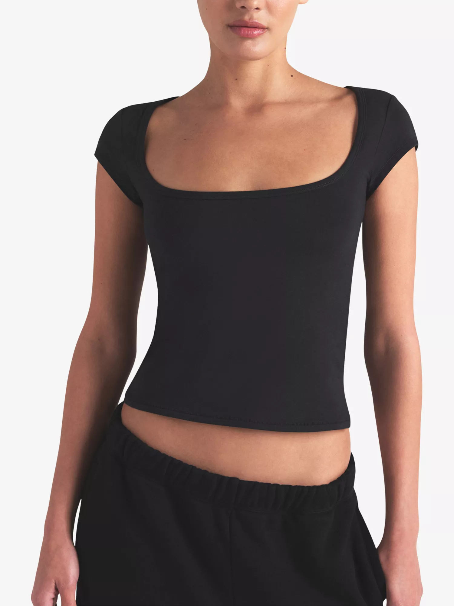 Scoop-Neck Slim-Fit Stretch-Cotton Top
