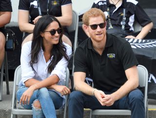Meghan Markle and Prince Harry attend the Wheelchair Tennis on day 3 of the Invictus Games Toronto 2017