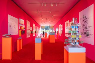 interior displays at Richard Rogers exhibition at Chateau La Coste
