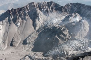 Mount St. Helens crater and glacier