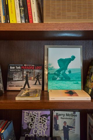 Art books on shelf at The Mercer hotel library, curated by Dashwood Books