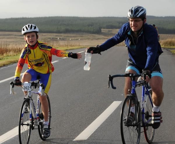 A young rider gets a hand