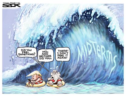 Political cartoon U.S. Trump GOP midterm elections Pennsylvania upset Conor Lamb