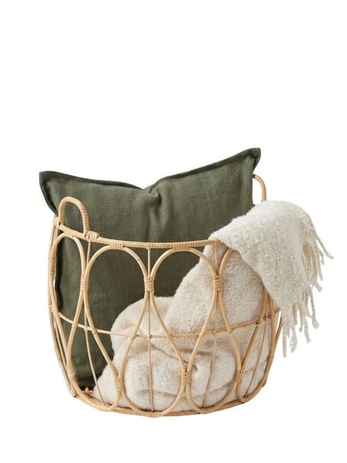 Open Weave Blanket Storage Basket