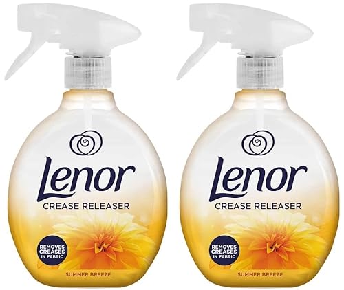 Lenor Crease Releaser Spray Removes Creases in Fabric, Summer Breeze Scent, Twin Pack, 2 X 500ml