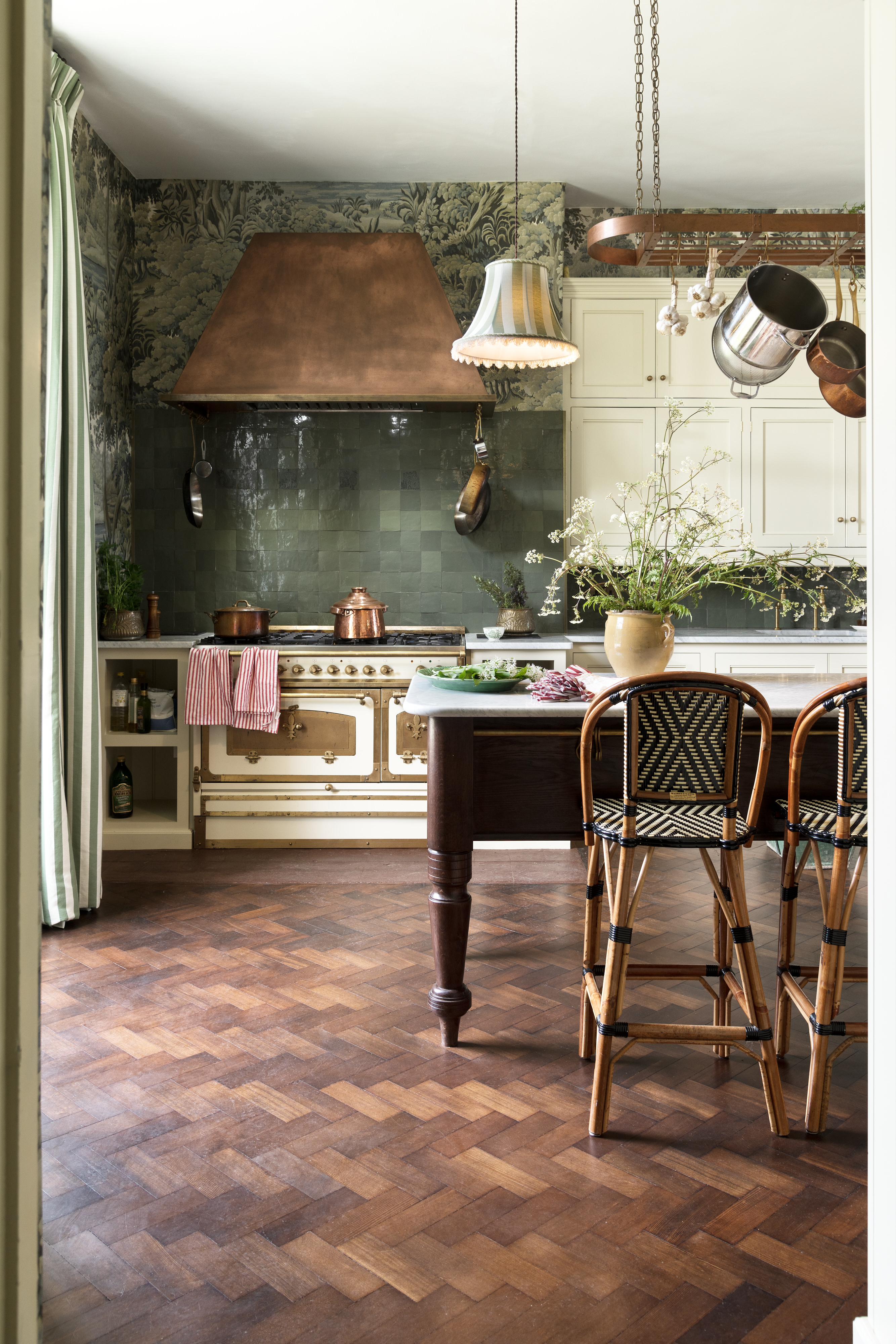 a kitchen idea with furniture used for an island