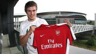 Aaron Ramsey after signing for Arsenal in 2008