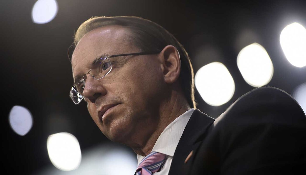 Deputy attorney general Rod Rosenstein’s future remains unclear after weekend turmoil