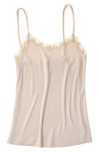 Soft silk undershirt with lace trim