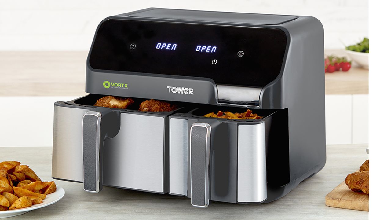 Tower dual zone air fryer on sale now at Tower&#039;s web shop