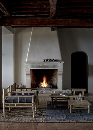 La Granja Seating Area with Fireplace