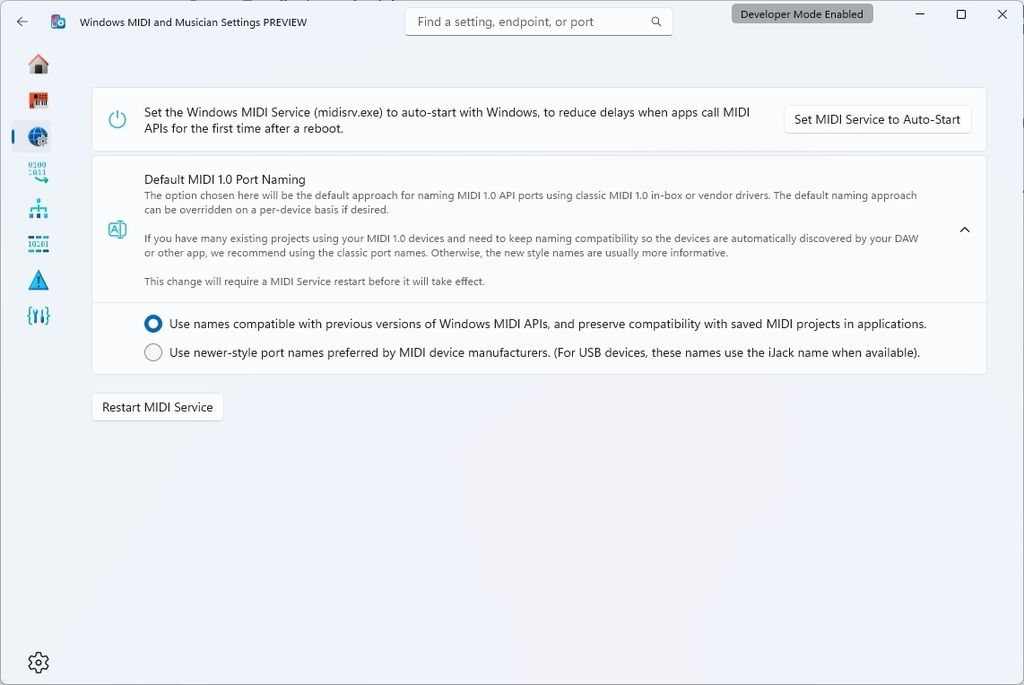 Windows MIDI Services app