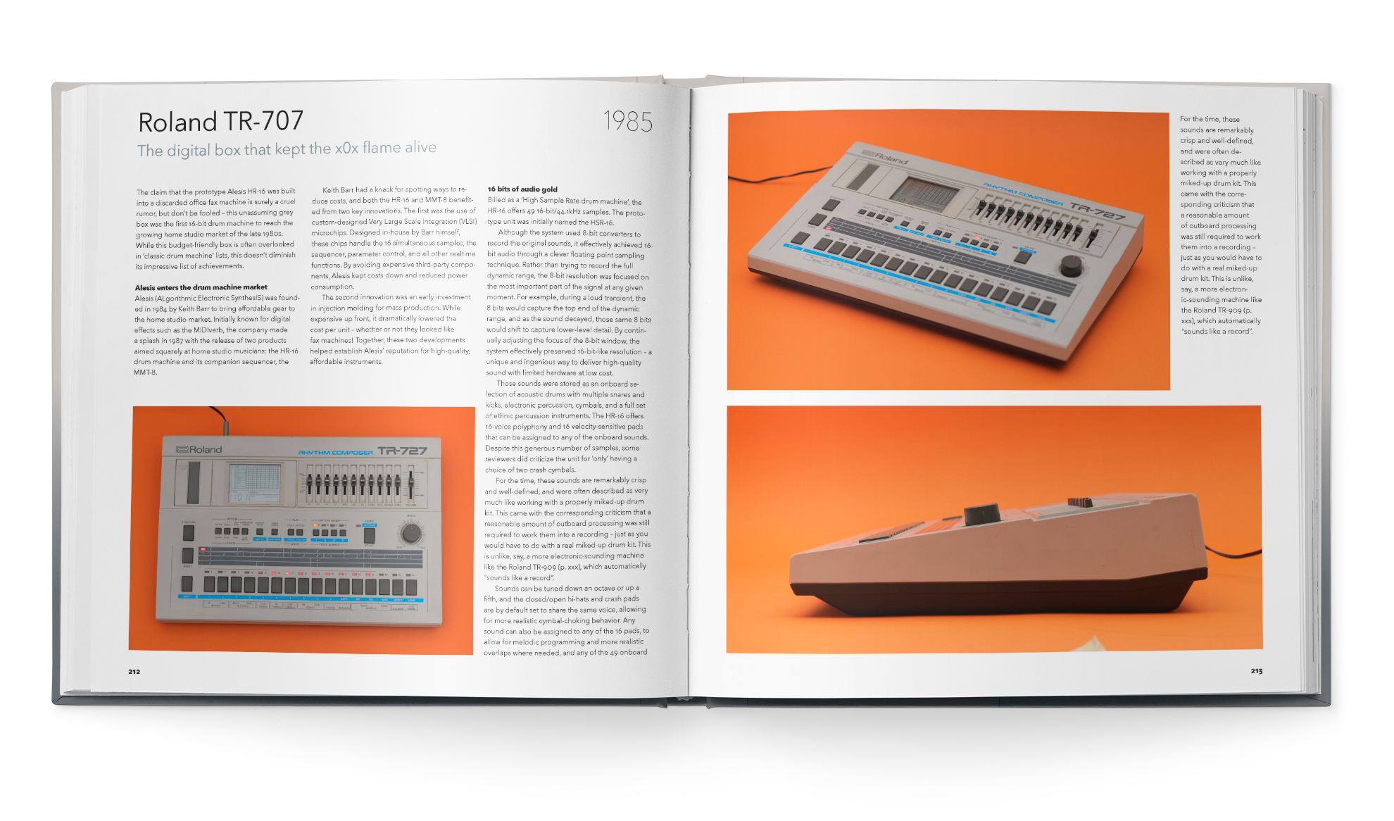 A spread from Beat Gems featuring the Roland TR-707
