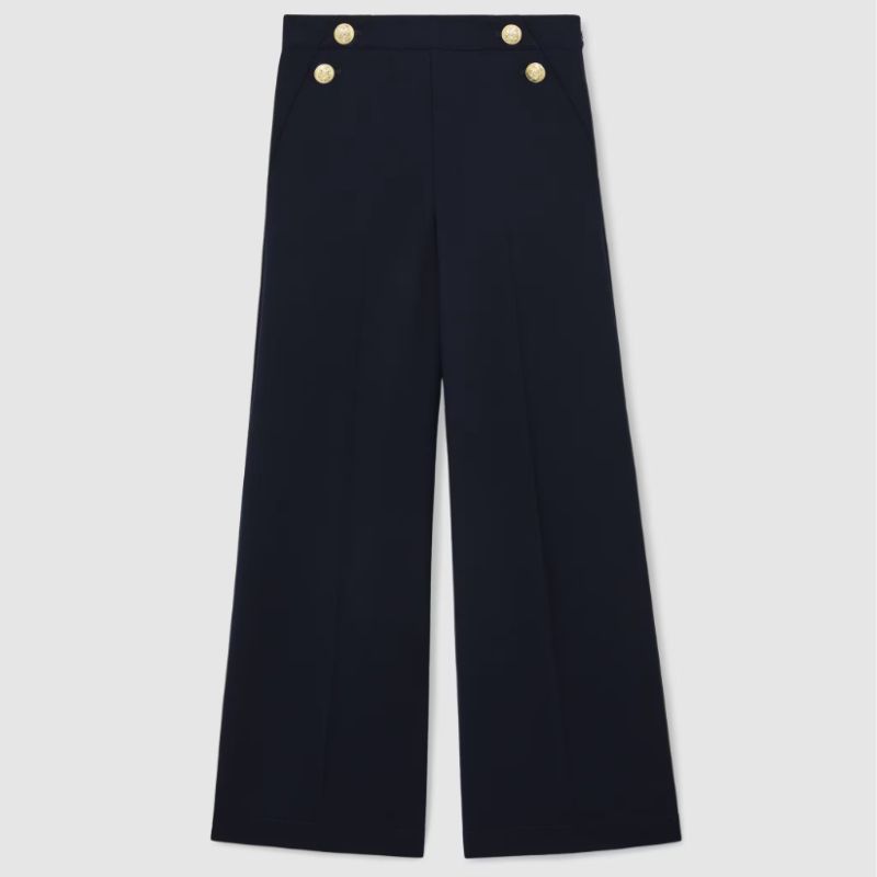 wide leg navy trouser