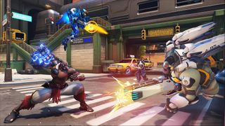 Overwatch 2 heroes fighting on New York map