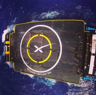 SpaceX Drone Ship Waiting for Rocket Landing