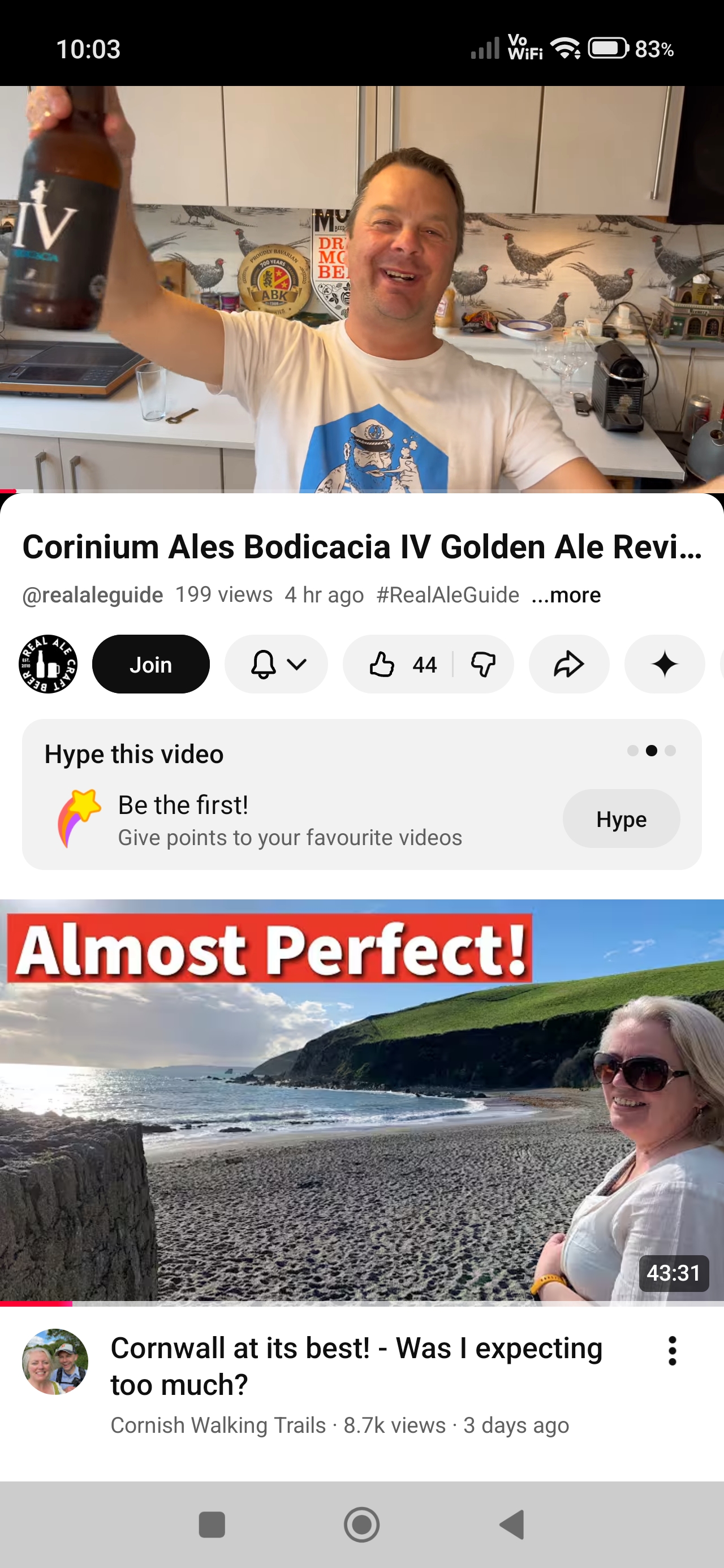 YouTube Hype button