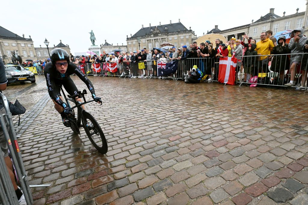 COPENHAGEN DENMARK JULY 01 Andreas Leknessund of Norway and Team DSM sprints during the 109th Tour de France 2022 Stage 1 a 132km individual time trial stage from Copenhagen to Copenhagen ITT TDF2022 WorldTour on July 01 2022 in Copenhagen Denmark Photo by Stuart FranklinGetty Images