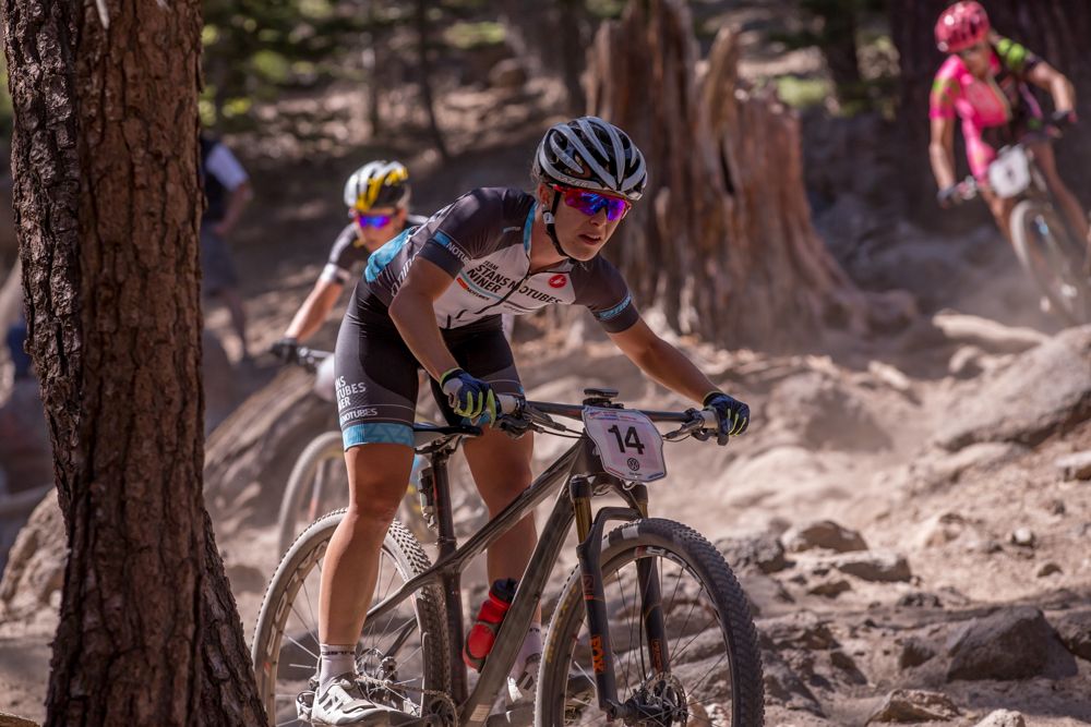 Chloe Woodruff led the close-knit select group for the majority of the five-lap race, and won the national championship by just a second.