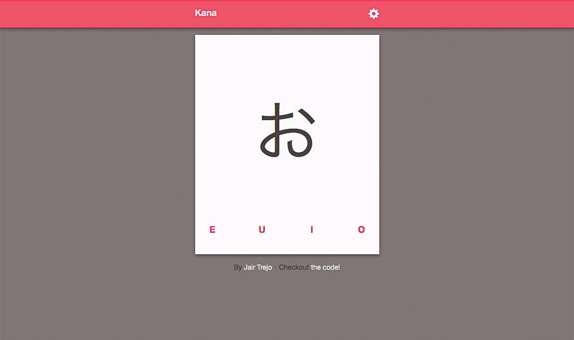 Kana is a useful web app for anyone wishing to learn Japanese Kana characters