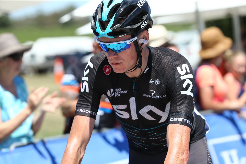 Chris Froome (Team Sky) after crossing the line