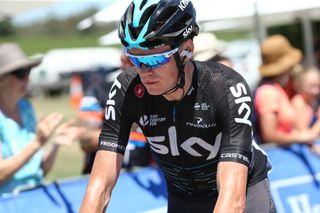 Chris Froome (Team Sky) after crossing the line