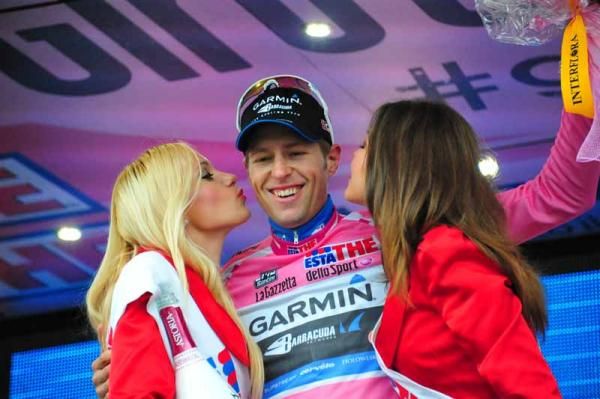 Ryder Hesjedal (Garmin-Barracuda) enjoys the fruits of his victory