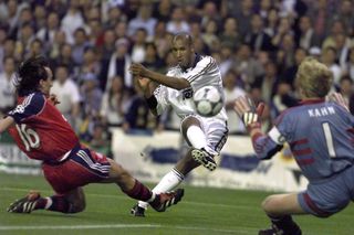 Nicolas Anelka scores for Real Madrid against Bayern Munich in the Champions League in May 2000.