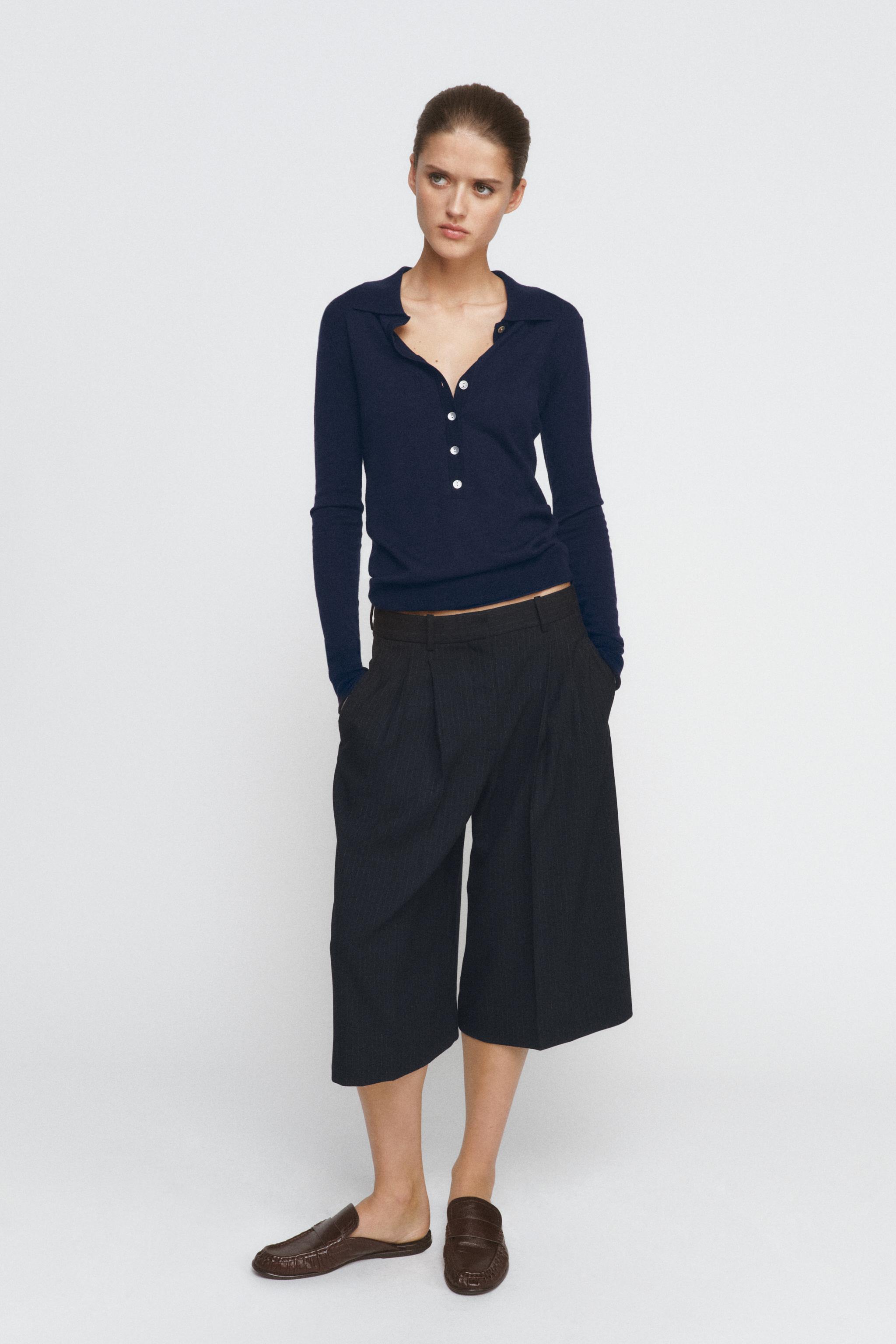 Fine Knit Wool Polo Shirt