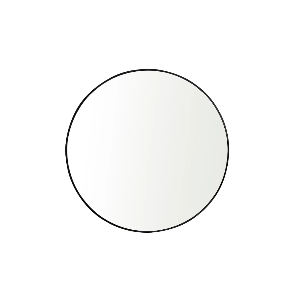 Round mirror with black trim