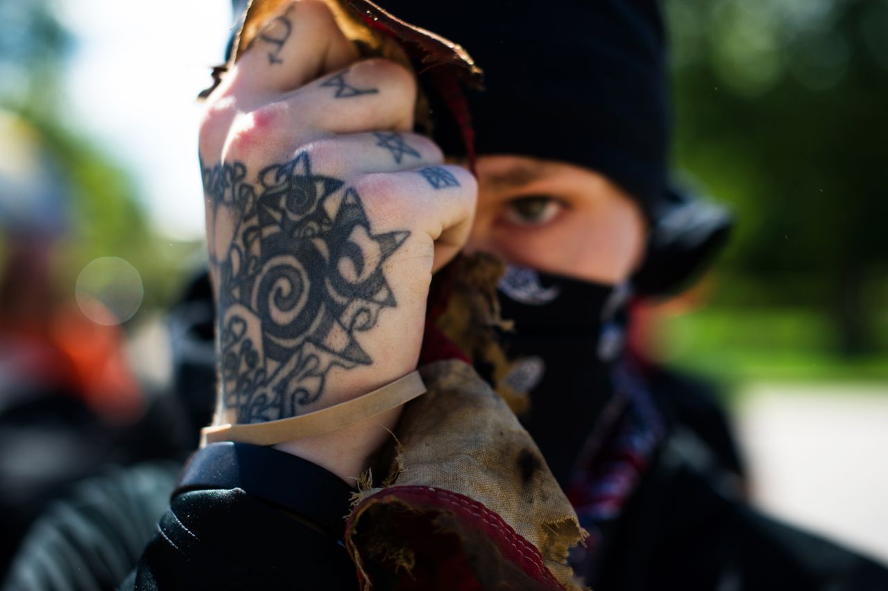 An antifa demonstrator.