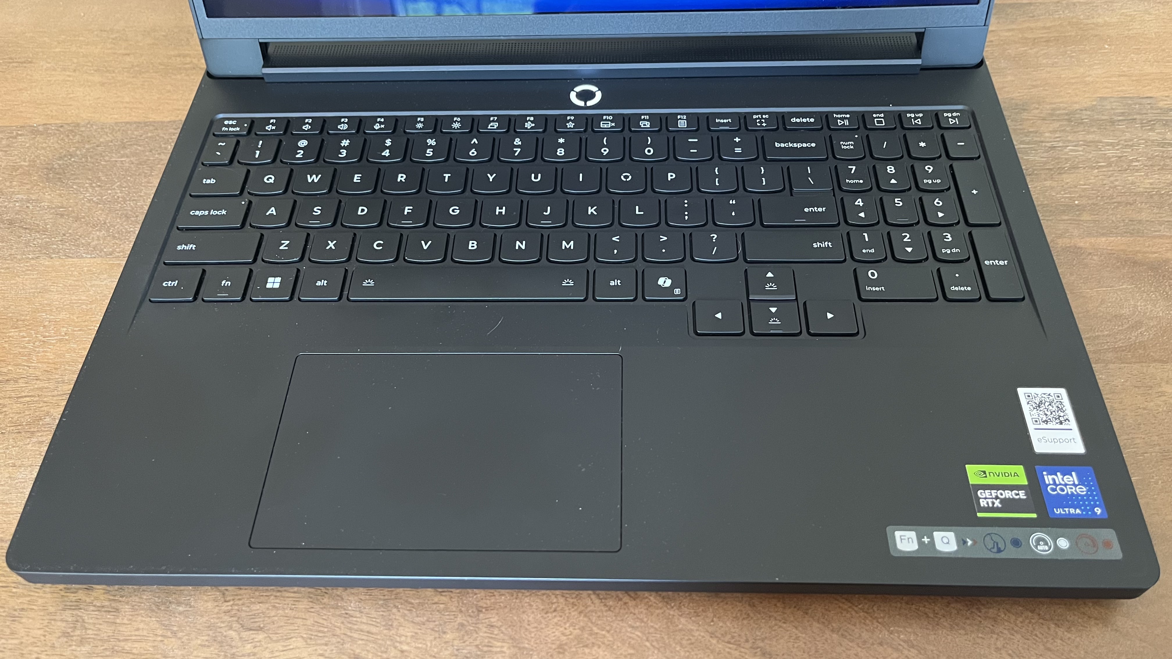 The keyboard of the Lenovo Legion Pro 7i