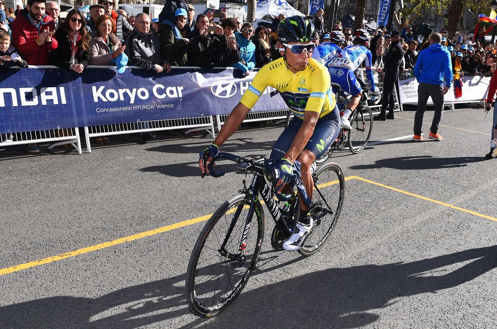 Race leader Nairo Quintana looking relaxed pre-stage