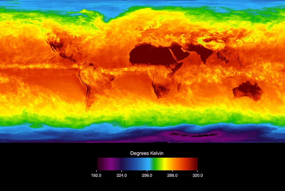 Global absolute temperature map measured