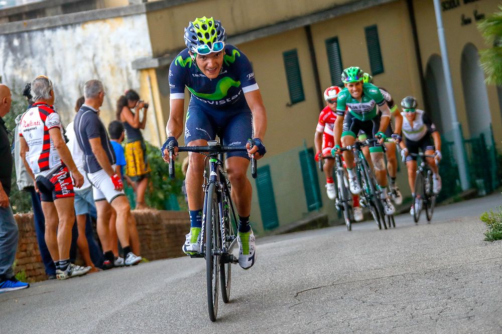 Richard Caracas (Movistar) attacks during stage 2 at Giro della Toscana