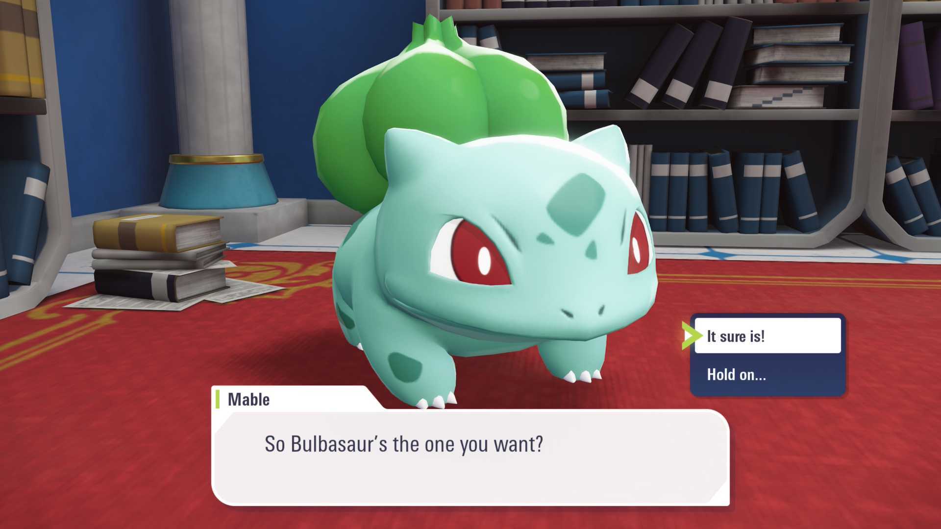 Choosing Bulbasaur in Pokemon Legends: Z-A.
