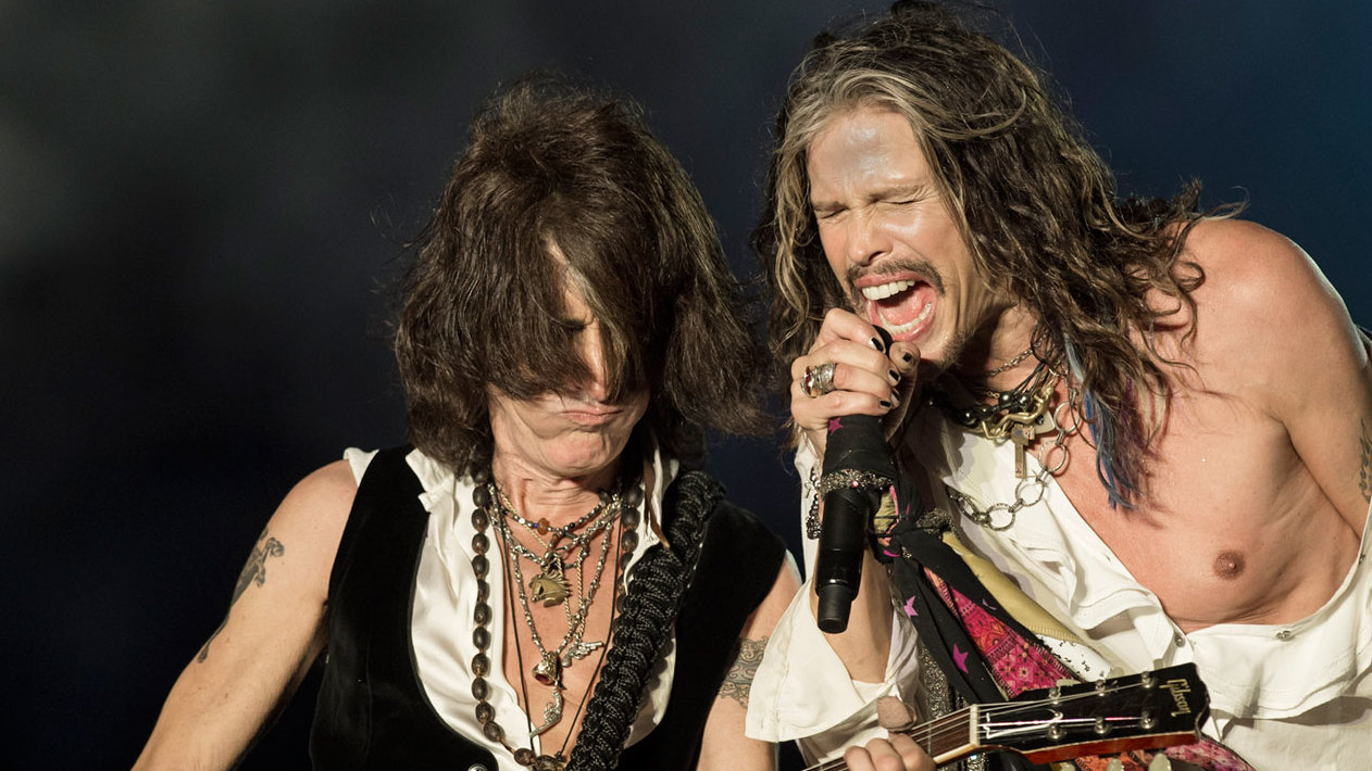 Joe Perry and Steven Tyler at Download 2014