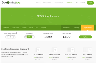 Screaming Frog SEO Spider pricing