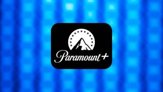 Paramount Plus logo on blue abstract background